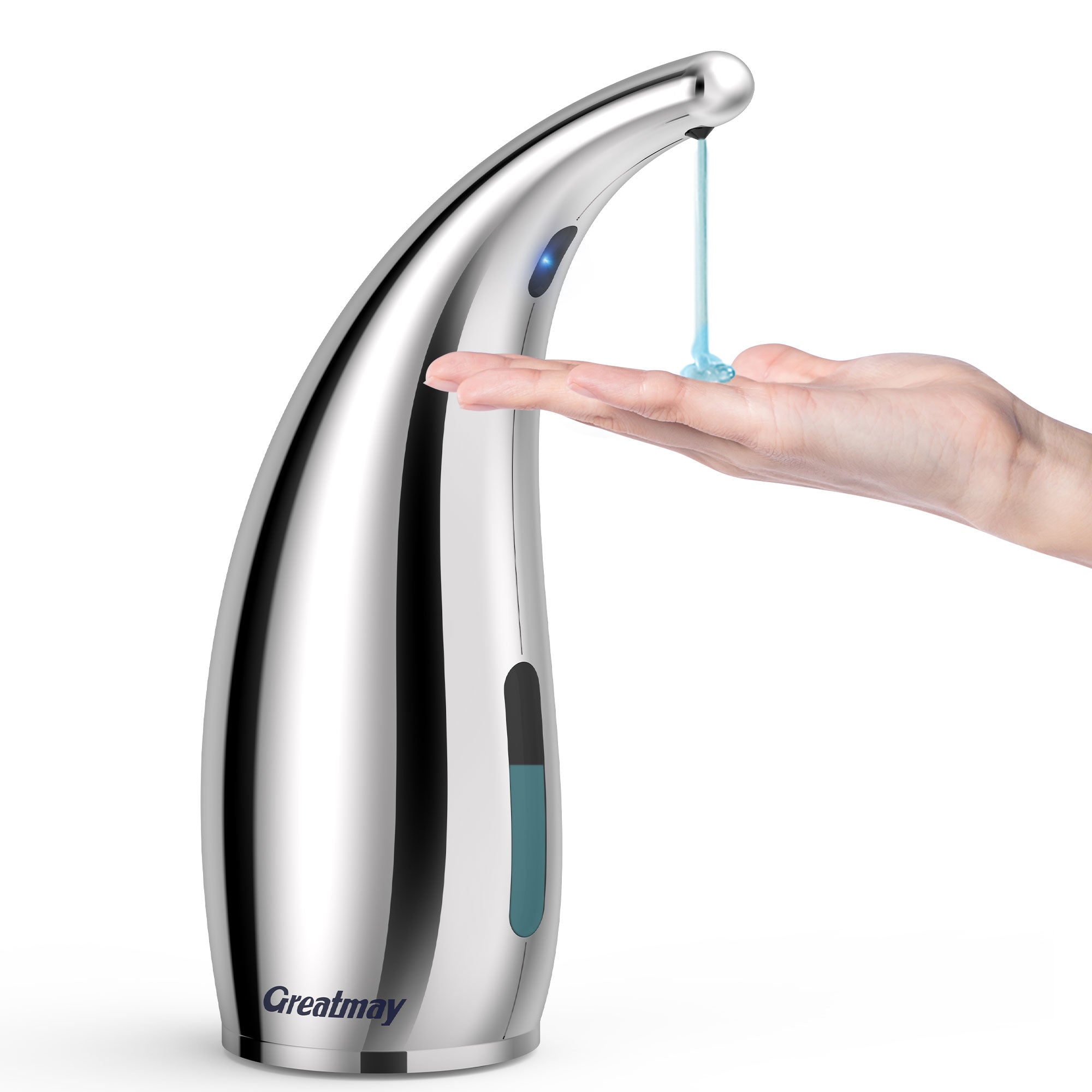 Adjustable Automatic Soap Dispenser Touchless, 4 Adjustable Levels Touchless Sensor Liquid Soap Pump Dispenser，300ml Rechargeable Magnetic Charging Hand Soap Dispenser for Kitchen，Bathroom