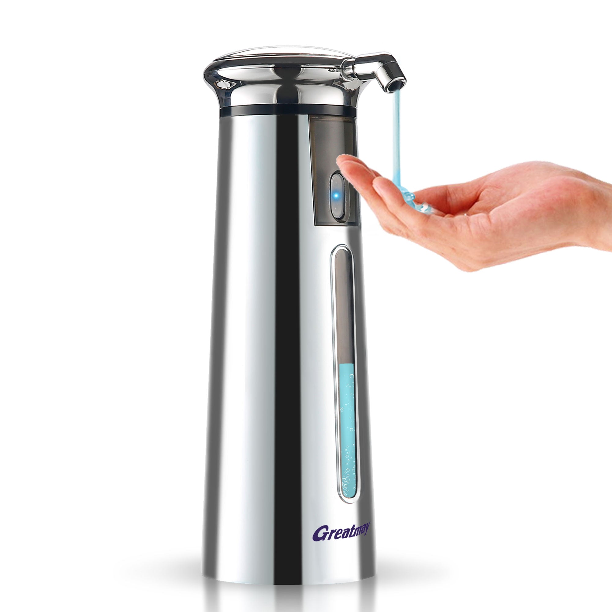 Adjustable automatic soap dispenser, non-contact, 4-speed adjustable, non-contact sensor-operated liquid soap pump, 350ml rechargeable magnetic hand soap dispenser, suitable for kitchens and bathrooms.