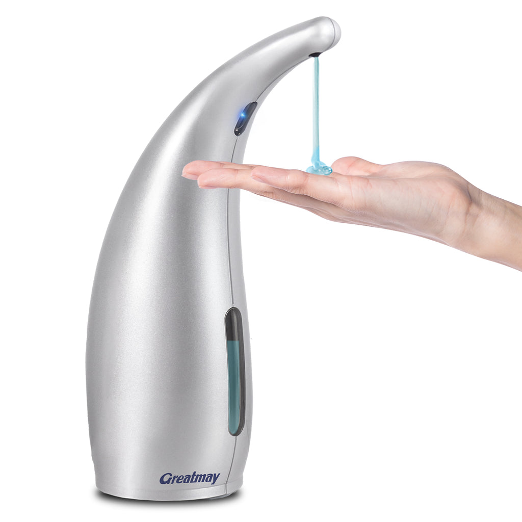 ￼ Adjustable automatic soap dispenser, non-contact, 4-speed adjustable, non-contact sensor liquid soap pump, 300ml AAA battery powered dispenser, suitable for kitchens and bathrooms.