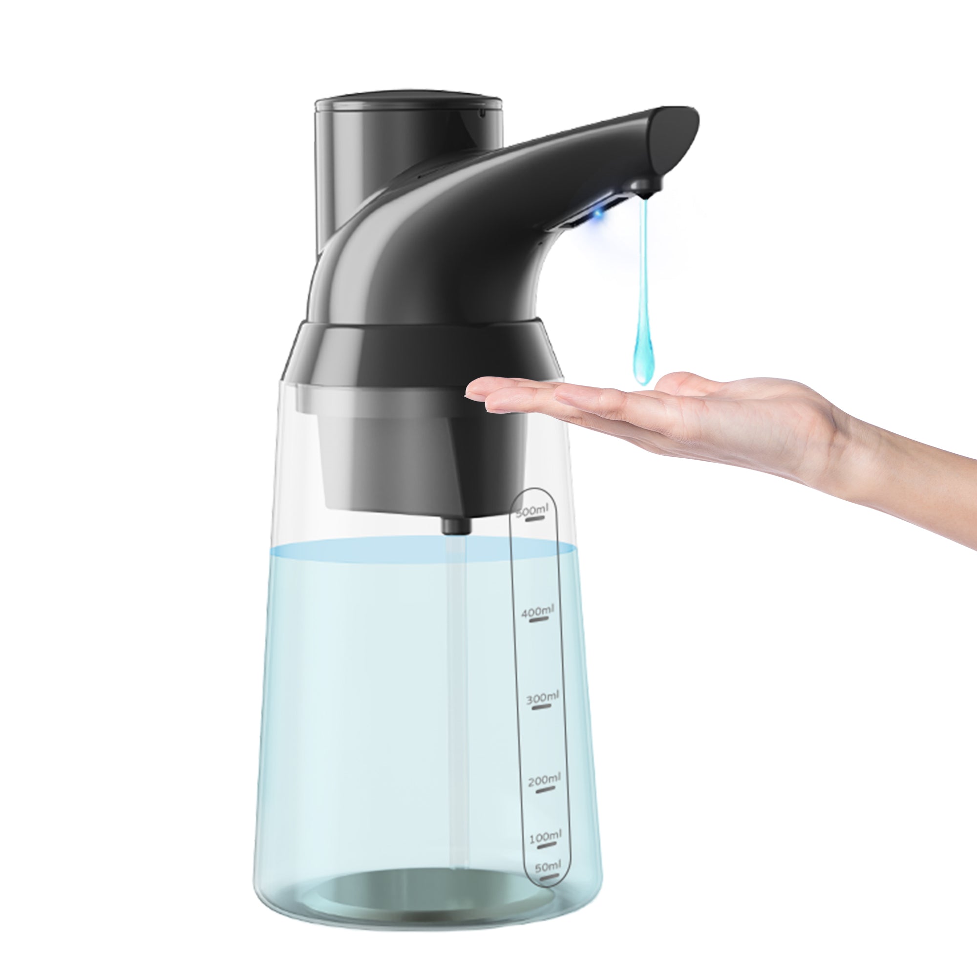 Adjustable Automatic Soap Dispenser Touchless, 4 Adjustable Levels，Battery Powered Operated Sensor Liquid Soap Pump，Touch-Free Hand Sanitizer Dispenser