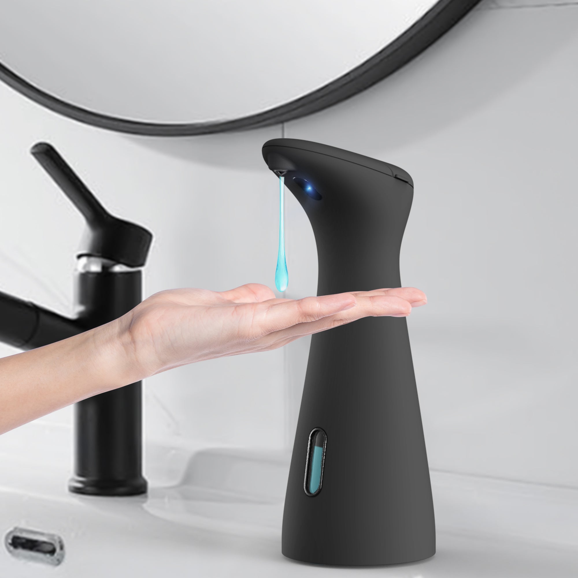 Automatic Liquid Soap Dispenser,200ML Touchless 4 Gear Adjustable,Countertop Electric Battery Operatedwhite Hand Soap Dispenser with Sensor for Bathroom,Kitchen,Office