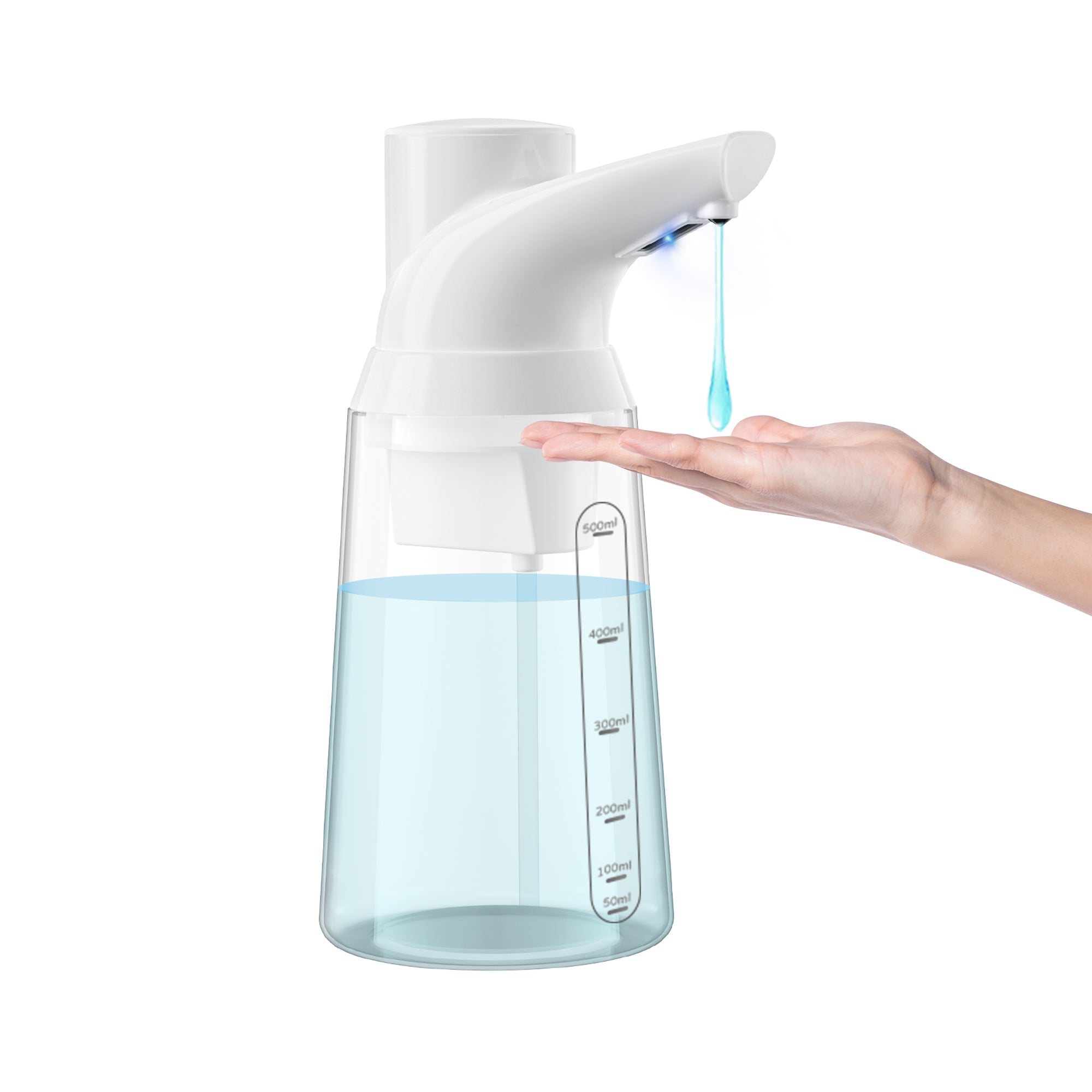 Adjustable Automatic Soap Dispenser Touchless, 4 Adjustable Levels，Battery Powered Operated Sensor Liquid Soap Pump，Touch-Free Hand Sanitizer Dispenser