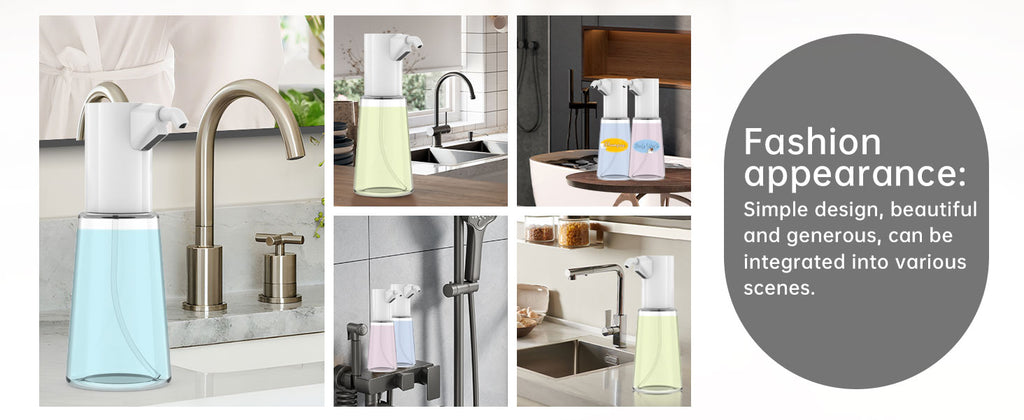 Automatic Soap Dispenser Adjustable,4 Adjustable Levels Rechargeable Electric Liquid Dispenser,450ml Touchless Hand Sanitizer Pump for Bathroom and Kitchen,The Bottle is Replaceable