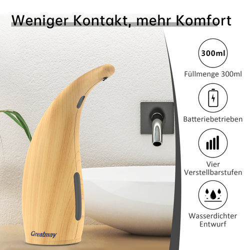 Adjustable Automatic Soap Dispenser Touchless, 4 Adjustable Levels Touchless Sensor Liquid Soap Pump Dispenser，300ml Rechargeable Magnetic Charging Hand Soap Dispenser for Kitchen，Bathroom