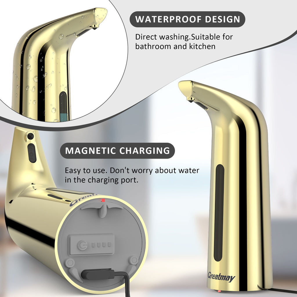 Convenient Automatic Soap Dispenser,4 Adjustable Levels Touchless Hand Sanitizer Pump with Infrared Sensor, 400 ml Countertop Electric Soap Dispenser for Bathroom,Kitchen