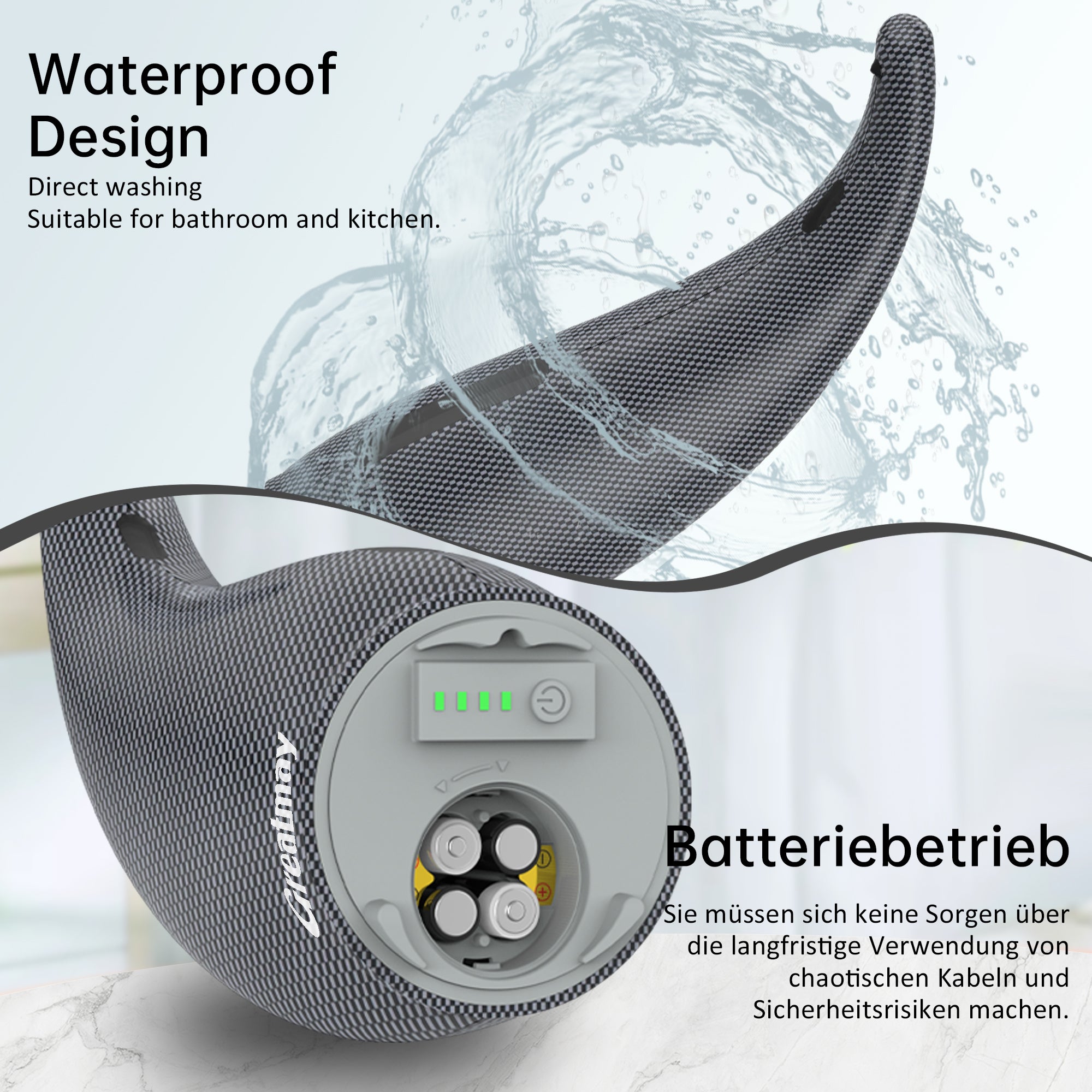 Adjustable automatic soap dispenser, non-contact, 4-speed adjustable, non-contact sensor liquid soap pump, 300ml AAA battery powered dispenser, suitable for kitchens and bathrooms.