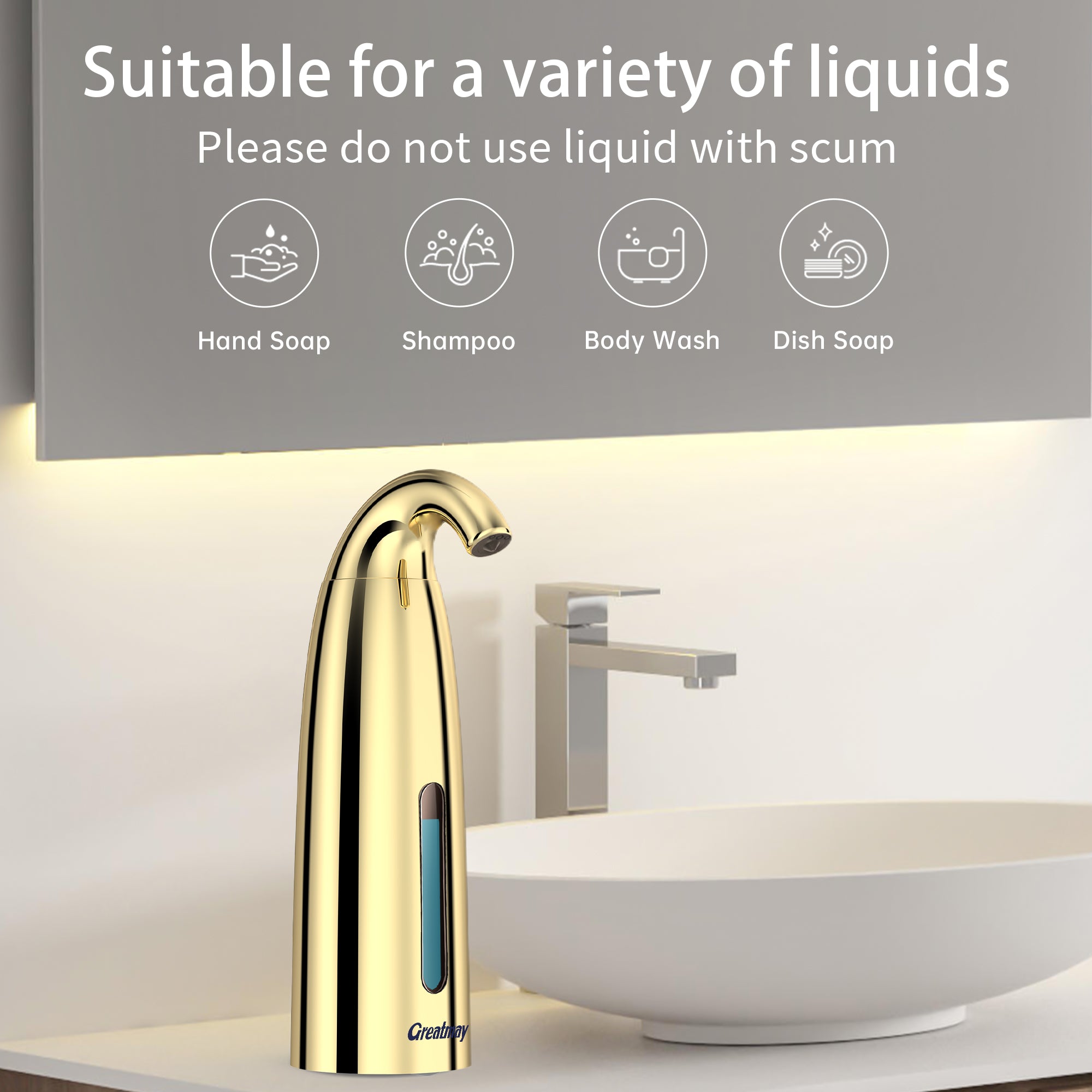 Convenient Automatic Soap Dispenser,4 Adjustable Levels Touchless Hand Sanitizer Pump with Infrared Sensor, 350 ml Countertop Electric Soap Dispenser for Bathroom,Kitchen