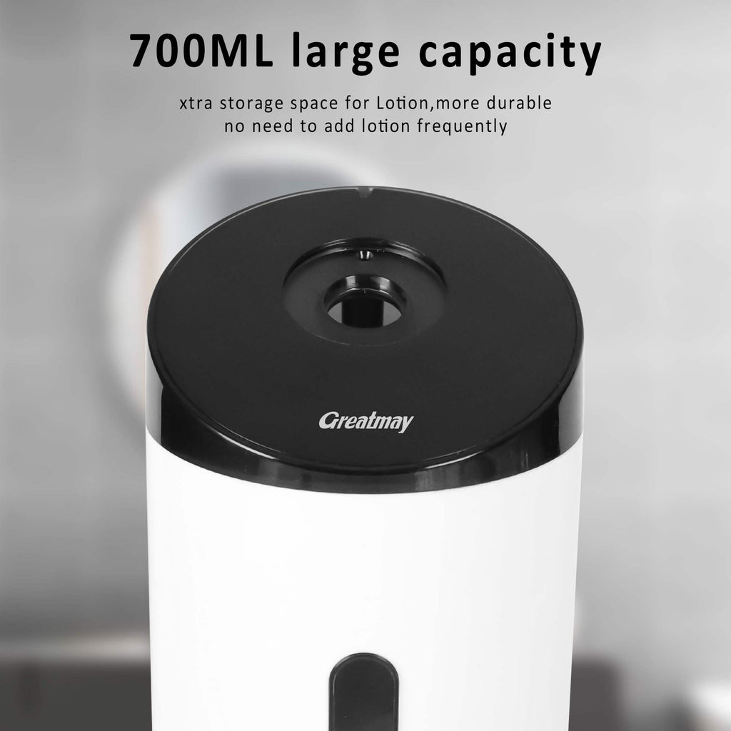 Automatic soap dispenser, 4 adjustable settings, rechargeable electric liquid dispenser, 750ml non-contact hand sanitizer pump, suitable for bathrooms and kitchens, wall-mounted.