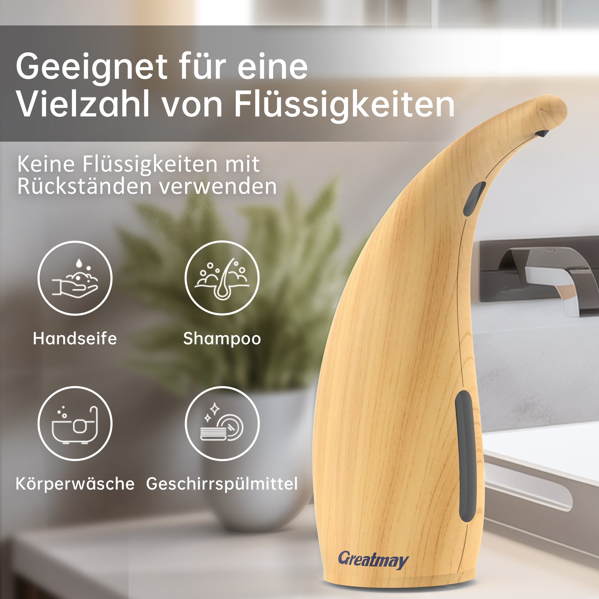 Adjustable Automatic Soap Dispenser Touchless, 4 Adjustable Levels Touchless Sensor Liquid Soap Pump Dispenser，300ml Rechargeable Magnetic Charging Hand Soap Dispenser for Kitchen，Bathroom