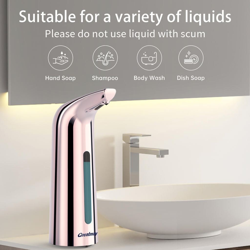 Convenient Automatic Soap Dispenser,4 Adjustable Levels Touchless Hand Sanitizer Pump with Infrared Sensor, 350 ml Countertop Electric Soap Dispenser for Bathroom,Kitchen