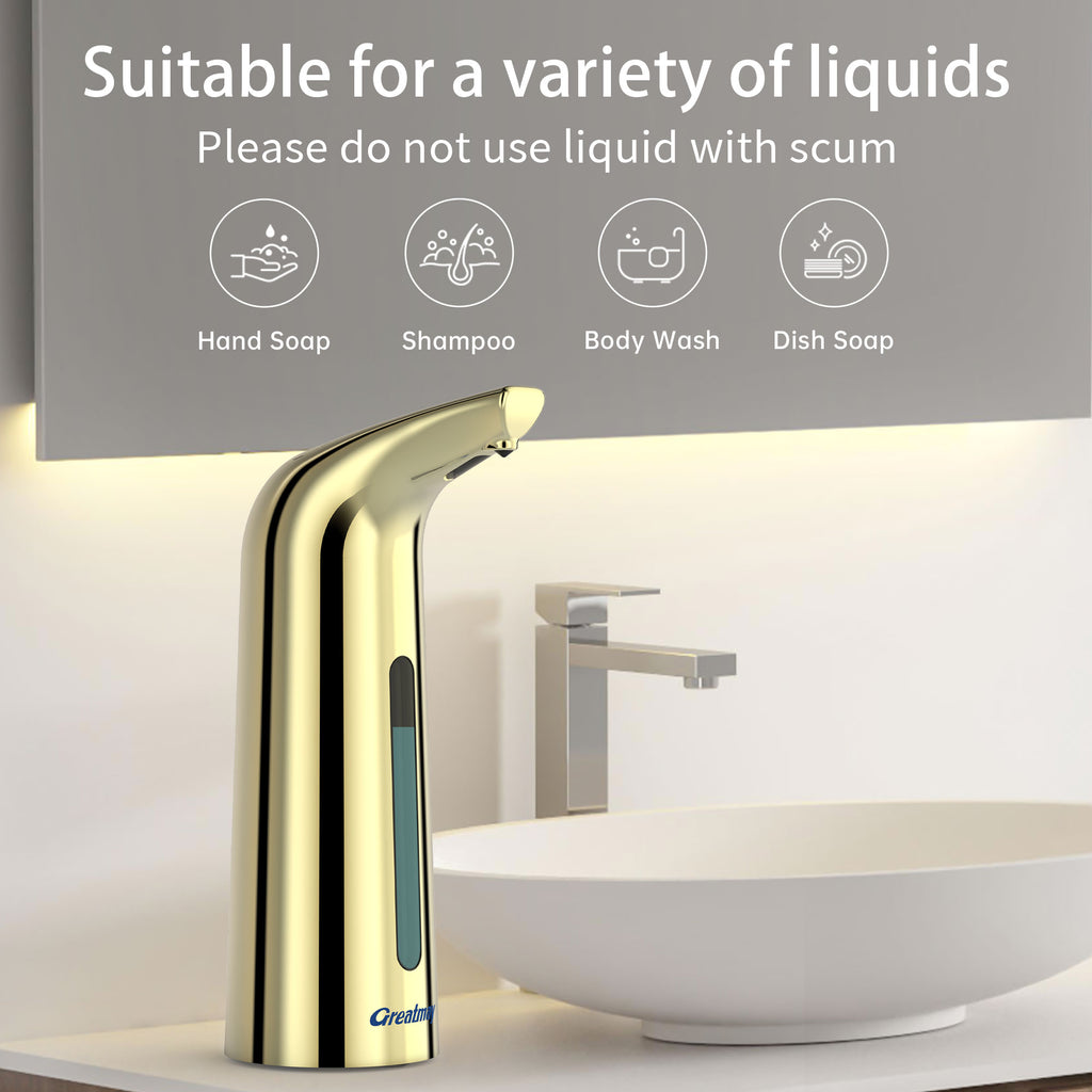 Convenient Automatic Soap Dispenser,4 Adjustable Levels Touchless Hand Sanitizer Pump with Infrared Sensor, 400 ml Countertop Electric Soap Dispenser for Bathroom,Kitchen