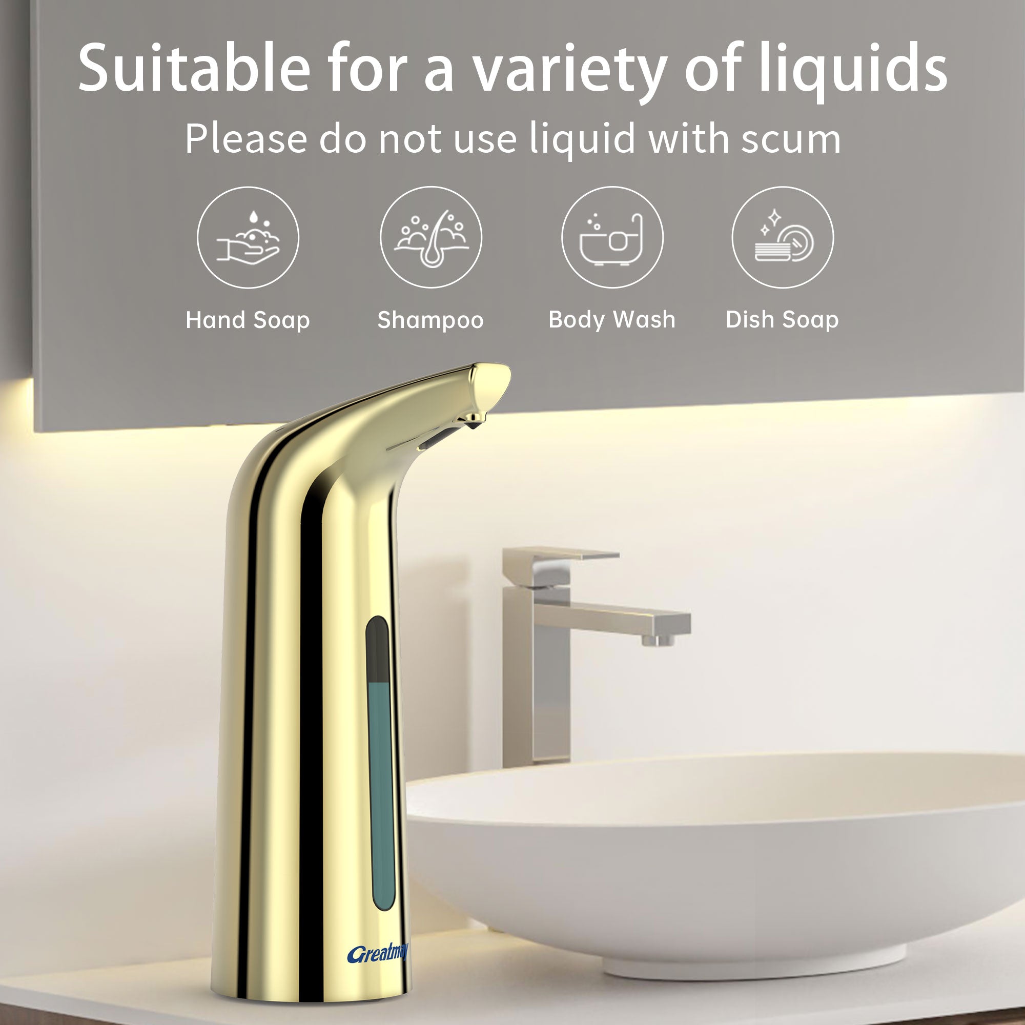 Convenient Automatic Soap Dispenser,4 Adjustable Levels Touchless Hand Sanitizer Pump with Infrared Sensor, 400 ml Countertop Electric Soap Dispenser for Bathroom,Kitchen