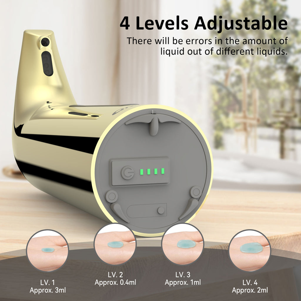 Convenient Automatic Soap Dispenser,4 Adjustable Levels Touchless Hand Sanitizer Pump with Infrared Sensor, 400 ml Countertop Electric Soap Dispenser for Bathroom,Kitchen