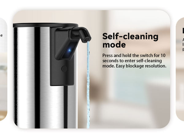 Automatic Soap Dispenser,Stainless Steel Material, Rechargeable Touchless Hand Sanitizer Pump,4 Adjustable Levels Smart Electric Dispenser,Suitable for Bathroom,Kitchen