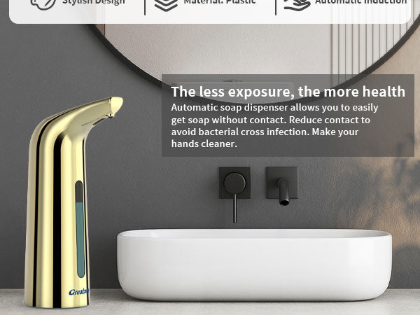 Convenient Automatic Soap Dispenser,4 Adjustable Levels Touchless Hand Sanitizer Pump with Infrared Sensor, 400 ml Countertop Electric Soap Dispenser for Bathroom,Kitchen