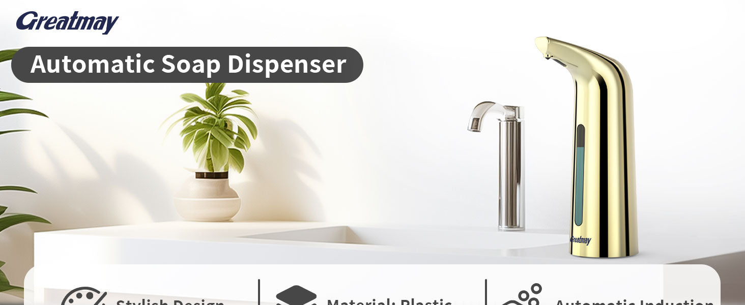 Convenient Automatic Soap Dispenser,4 Adjustable Levels Touchless Hand Sanitizer Pump with Infrared Sensor, 400 ml Countertop Electric Soap Dispenser for Bathroom,Kitchen