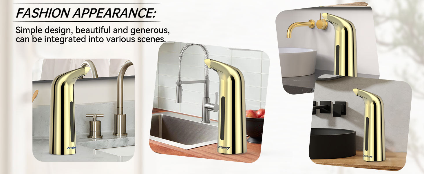 Convenient Automatic Soap Dispenser,4 Adjustable Levels Touchless Hand Sanitizer Pump with Infrared Sensor, 400 ml Countertop Electric Soap Dispenser for Bathroom,Kitchen