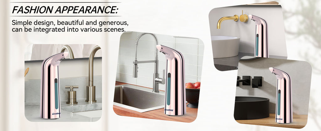 Convenient Automatic Soap Dispenser,4 Adjustable Levels Touchless Hand Sanitizer Pump with Infrared Sensor, 350 ml Countertop Electric Soap Dispenser for Bathroom,Kitchen
