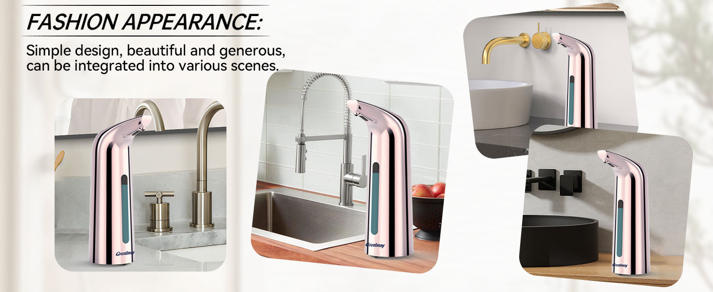 Convenient Automatic Soap Dispenser,4 Adjustable Levels Touchless Hand Sanitizer Pump with Infrared Sensor, 350 ml Countertop Electric Soap Dispenser for Bathroom,Kitchen