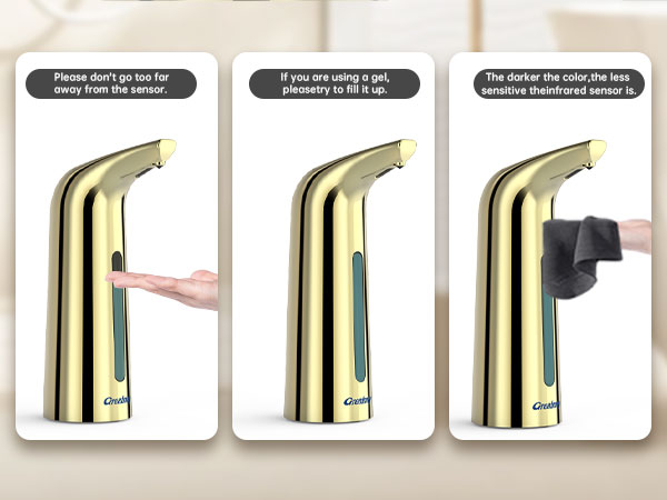 Convenient Automatic Soap Dispenser,4 Adjustable Levels Touchless Hand Sanitizer Pump with Infrared Sensor, 400 ml Countertop Electric Soap Dispenser for Bathroom,Kitchen