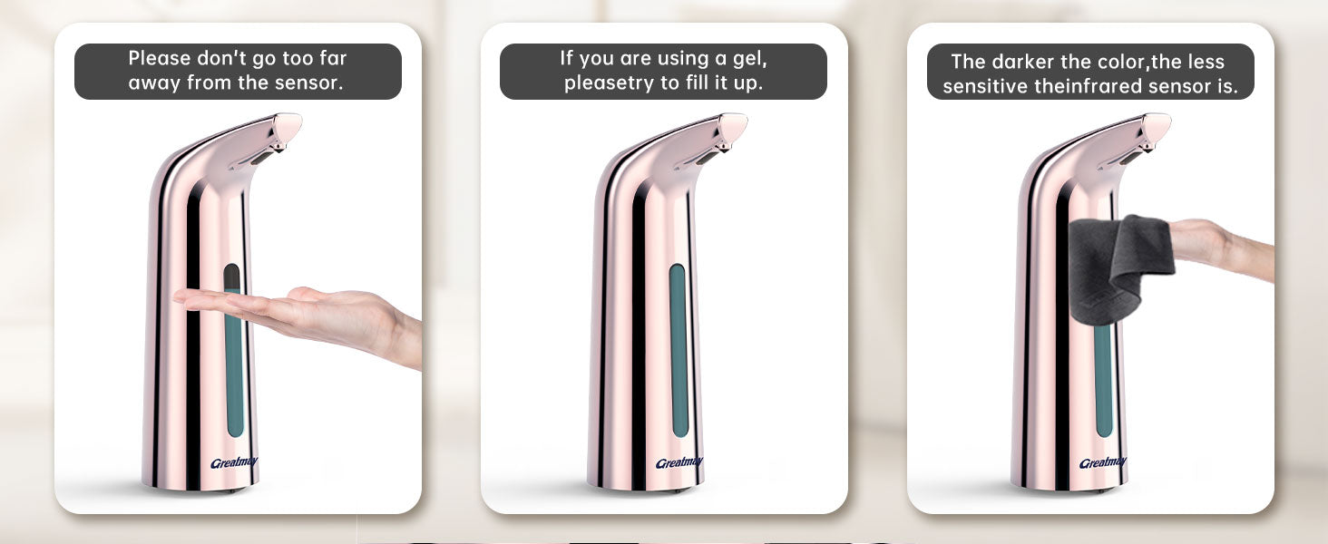 Convenient Automatic Soap Dispenser,4 Adjustable Levels Touchless Hand Sanitizer Pump with Infrared Sensor, 350 ml Countertop Electric Soap Dispenser for Bathroom,Kitchen
