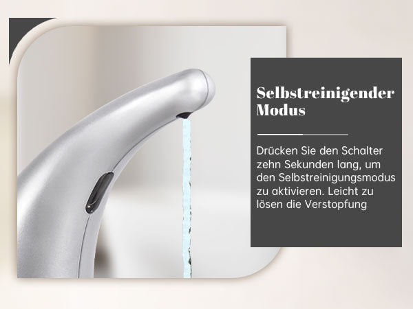 ￼ Adjustable automatic soap dispenser, non-contact, 4-speed adjustable, non-contact sensor liquid soap pump, 300ml AAA battery powered dispenser, suitable for kitchens and bathrooms.