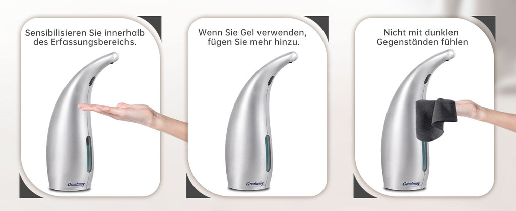 ￼ Adjustable automatic soap dispenser, non-contact, 4-speed adjustable, non-contact sensor liquid soap pump, 300ml AAA battery powered dispenser, suitable for kitchens and bathrooms.